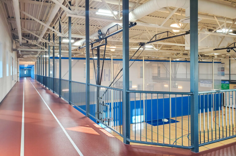 An indoor fitness track.