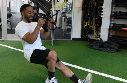 Person working out on TRX
