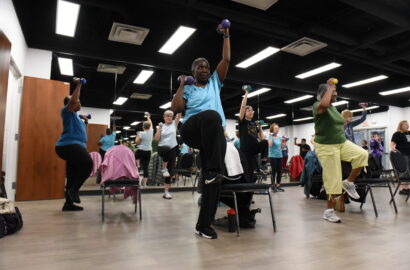 Women working out in a fitness class
