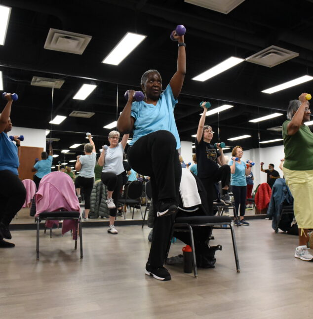 Women working out in a fitness class