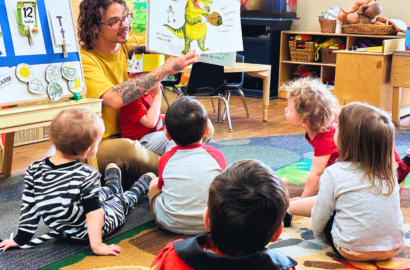 Teacher reading to students