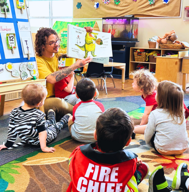 Teacher reading to students