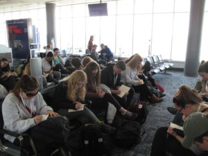 People sitting at the airport