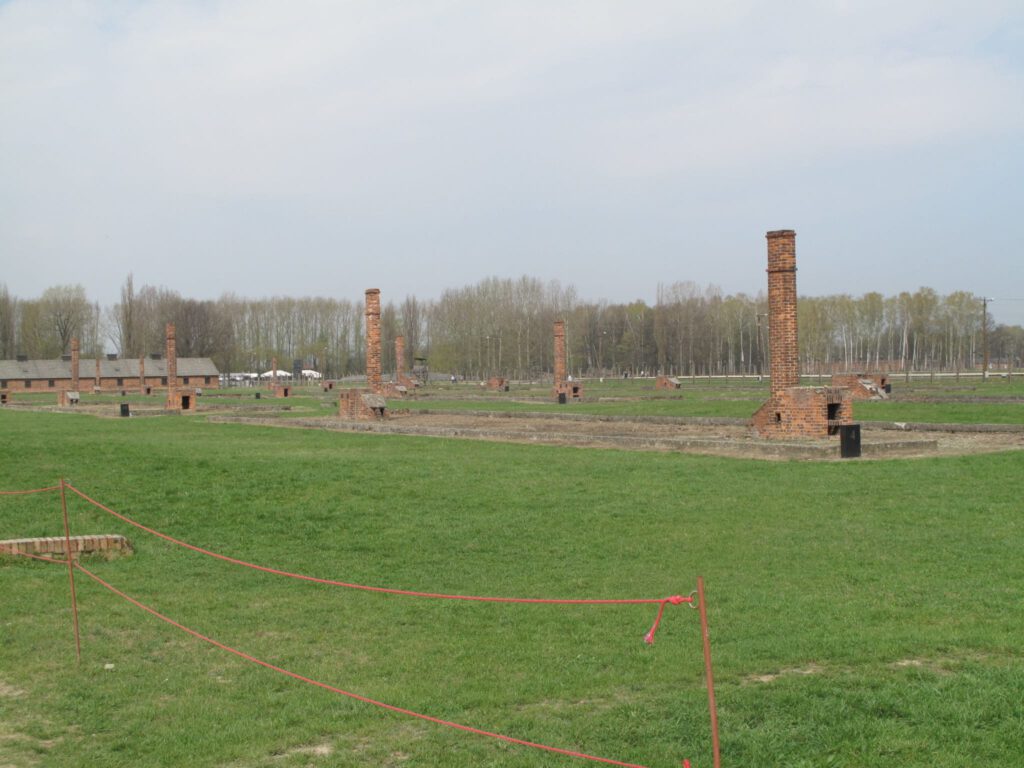 An outside area at Auschwitz