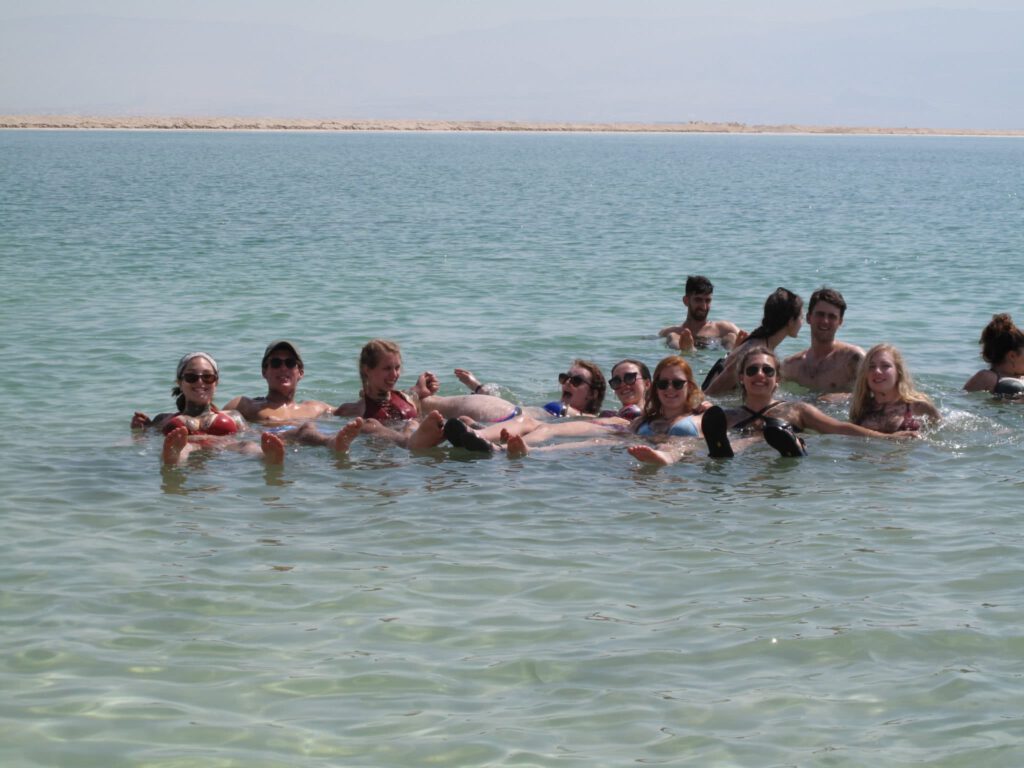 People floating on the Dead Sea