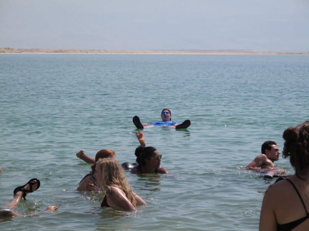 People floating on the Dead Sea