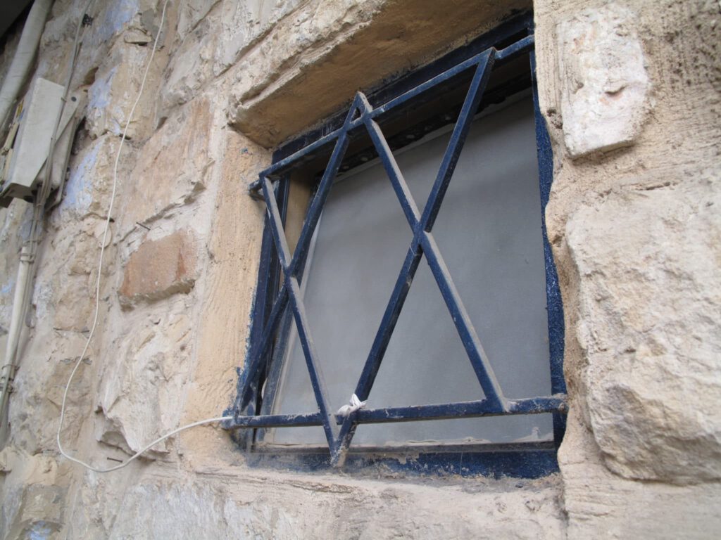 A window with a Star of David