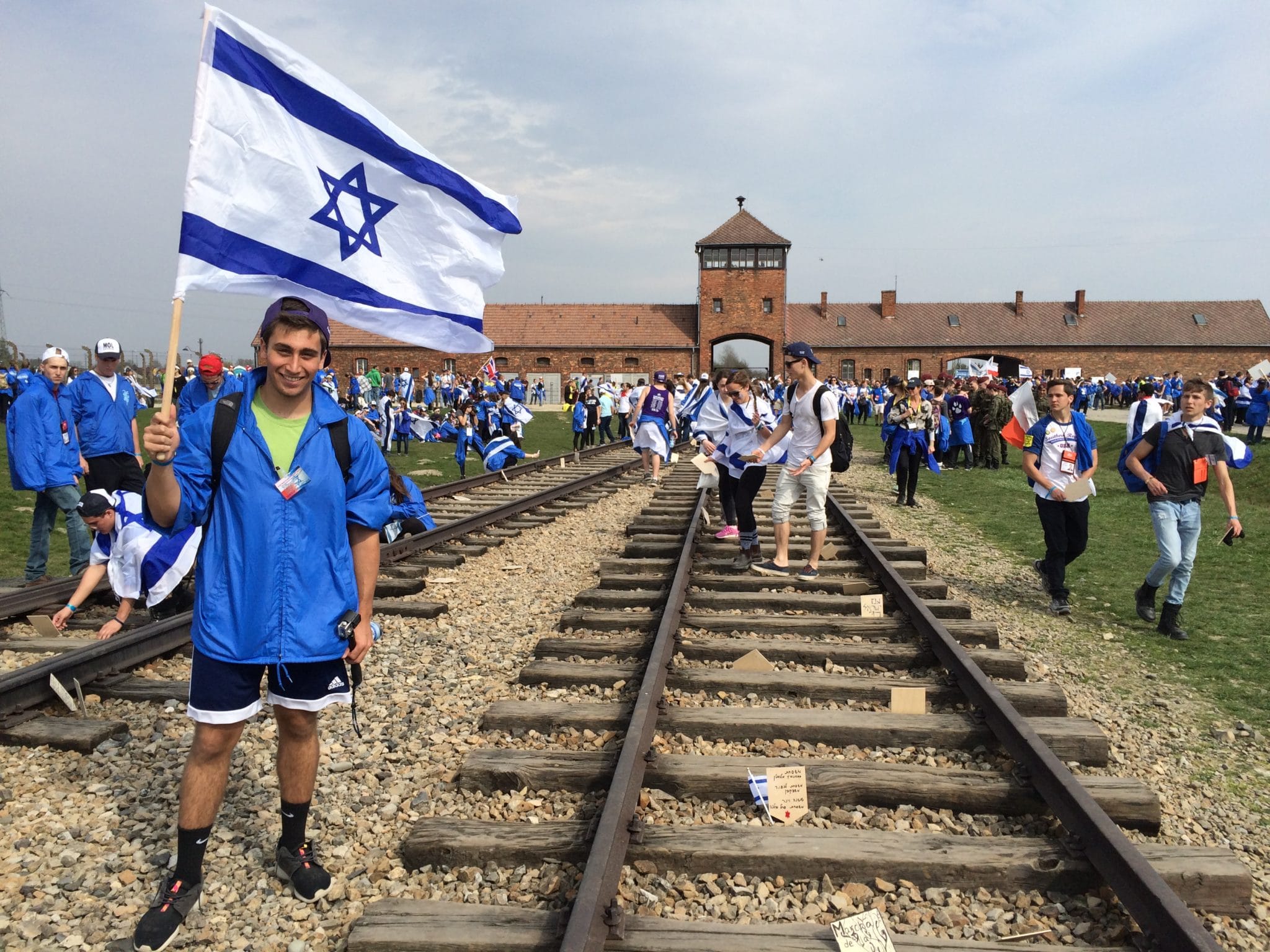 Students during the 2015 March of the Living trip.