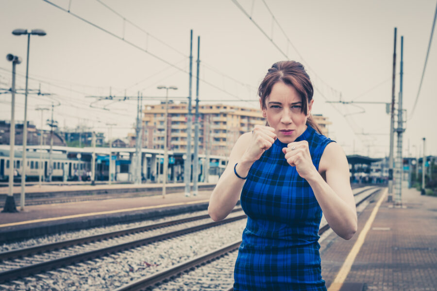 Woman ready to fight