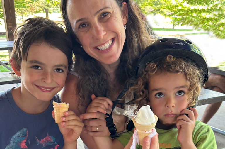 Family eating ice cream