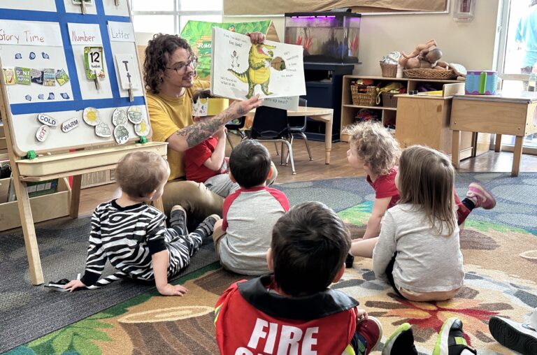 Teacher reading to students