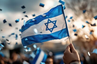 Person waving the Israeli flag
