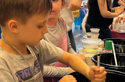 Kids doing a service project