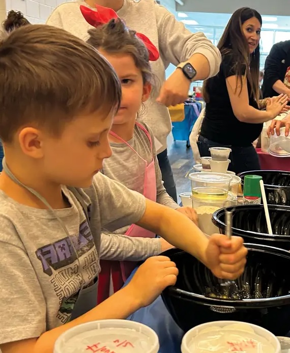 Kids doing a service project