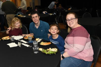 Family sitting around a table