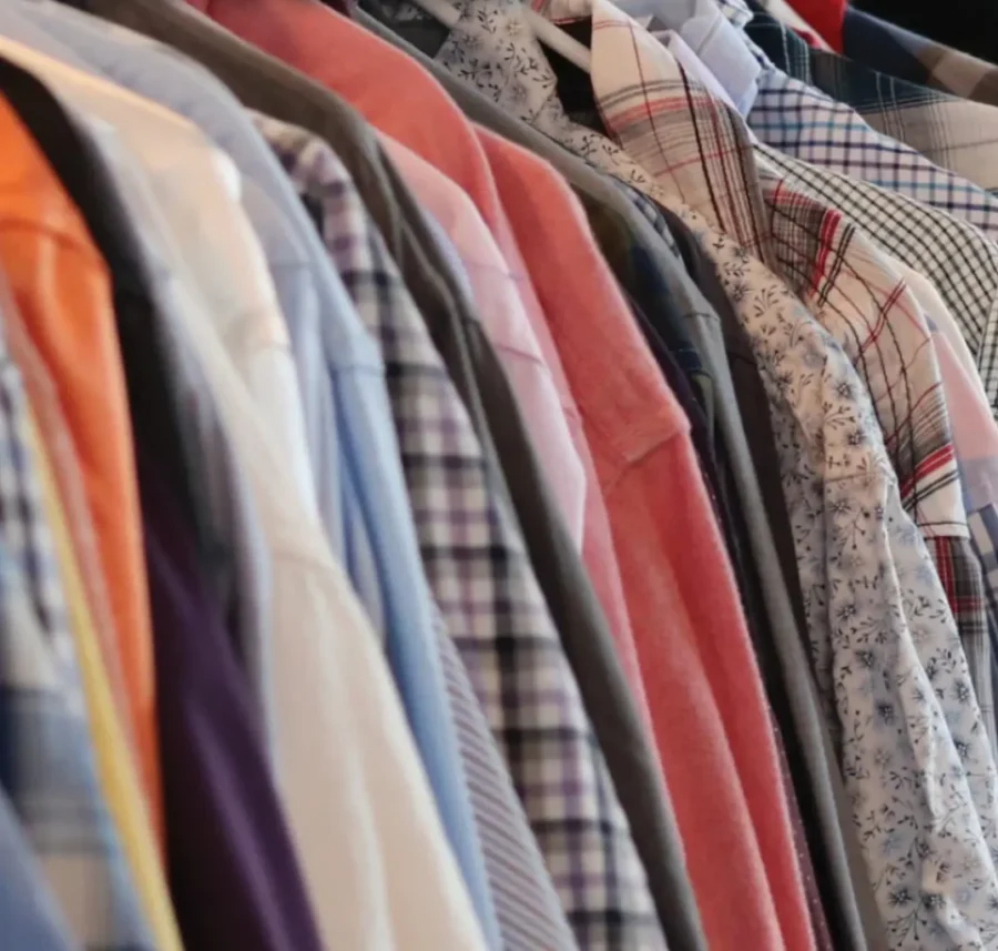 Clothes hanging on a rack